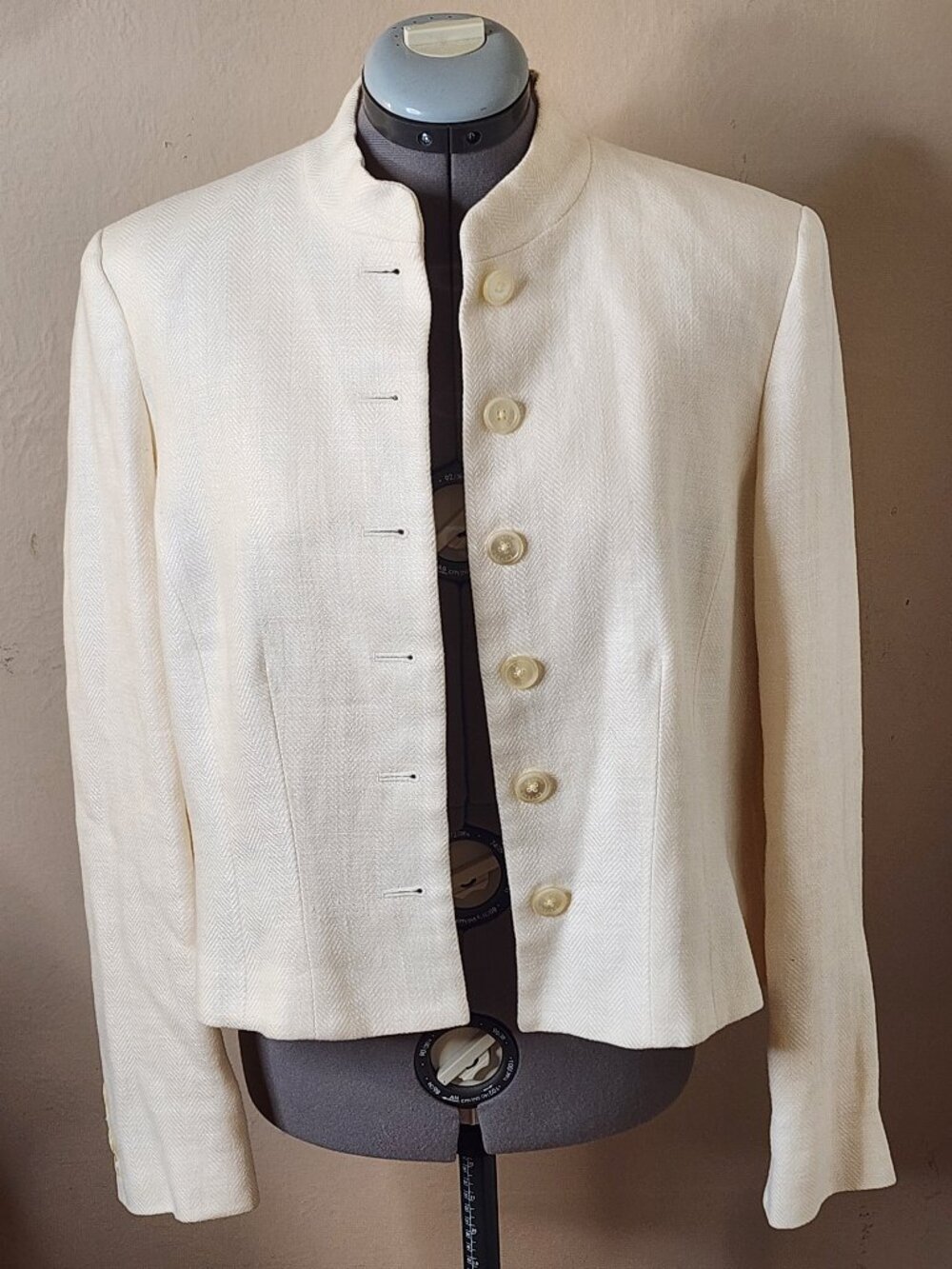 Lauren Ralph Lauren Women's 100% Linen Blazer/Jacket Ivory Size 14